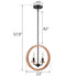 2-Light Farmhouse Chandelier Globe Wood Pendant Light